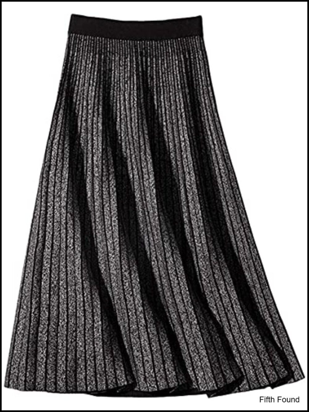 Women's Winter Reversible Stretchy Waist Knitted A-Line Pleated Midi Skirt